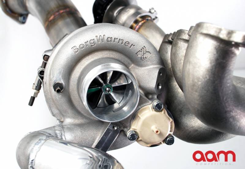 AAM Competition R35 GT-R GT1200-EFR Turbocharger System Upgrade 

*1000-1100+awhp Capable Turbochargers w/ V Band Turbine Housing
*Stainless Cast Manifolds
*Stainless V Band Downpipes (Off Road Use Only)
*Twin Water Cooled, V Band External W/Gs
*Pre-Assembled and Fully Terminated Oil Lines
*Pre-Assembled and Fully Terminated Water Lines & New Distribution Block