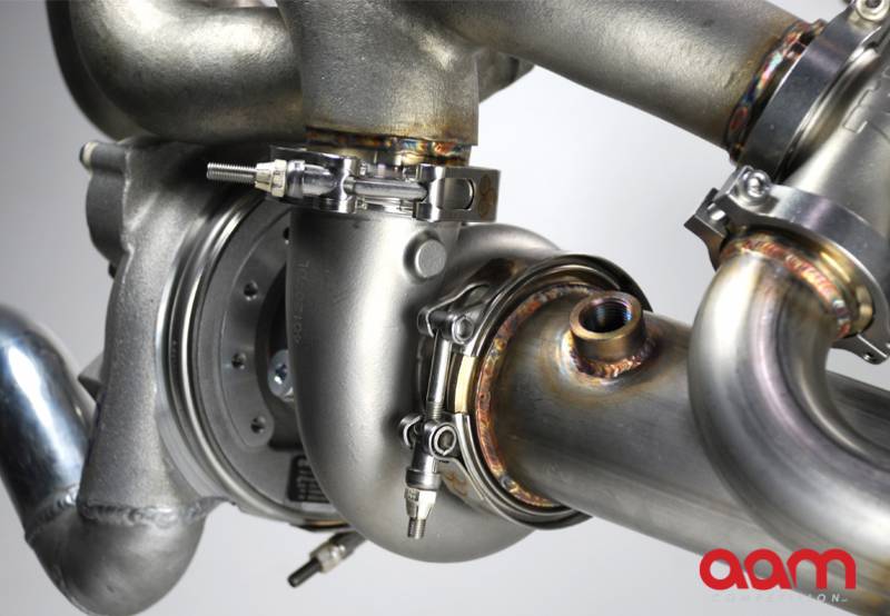AAM Competition R35 GT-R GT1000-EFR Turbocharger System Upgrade 

*up to1000hp Capable Turbochargers w/ V Band Turbine Housing
*Stainless Cast Manifolds
*Stainless V Band Downpipes (Off Road Use Only)
*Twin Water Cooled, V Band External W/Gs
*Pre-Assembled and Fully Terminated Oil Lines
*Pre-Assembled and Fully Terminated Water Lines & New Distribution Block