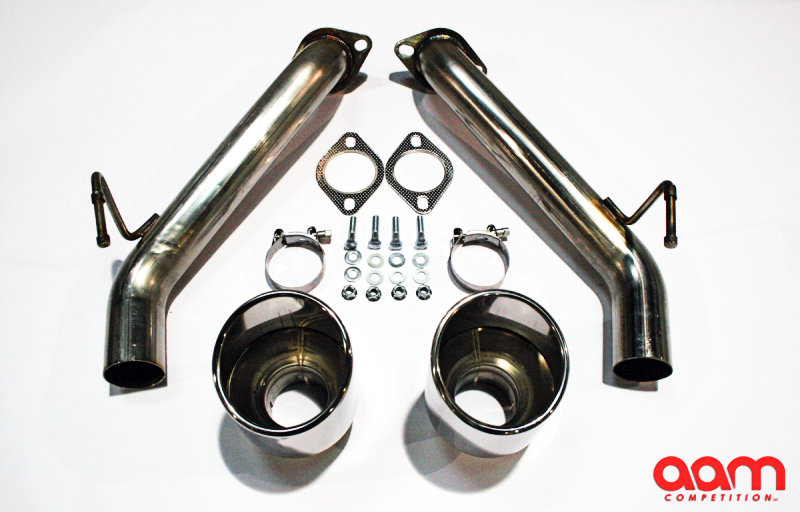 AAM Competition Short Tails for 370z with 5 inch diameter stainless steel tips, pair (Nismo Fitment) 2