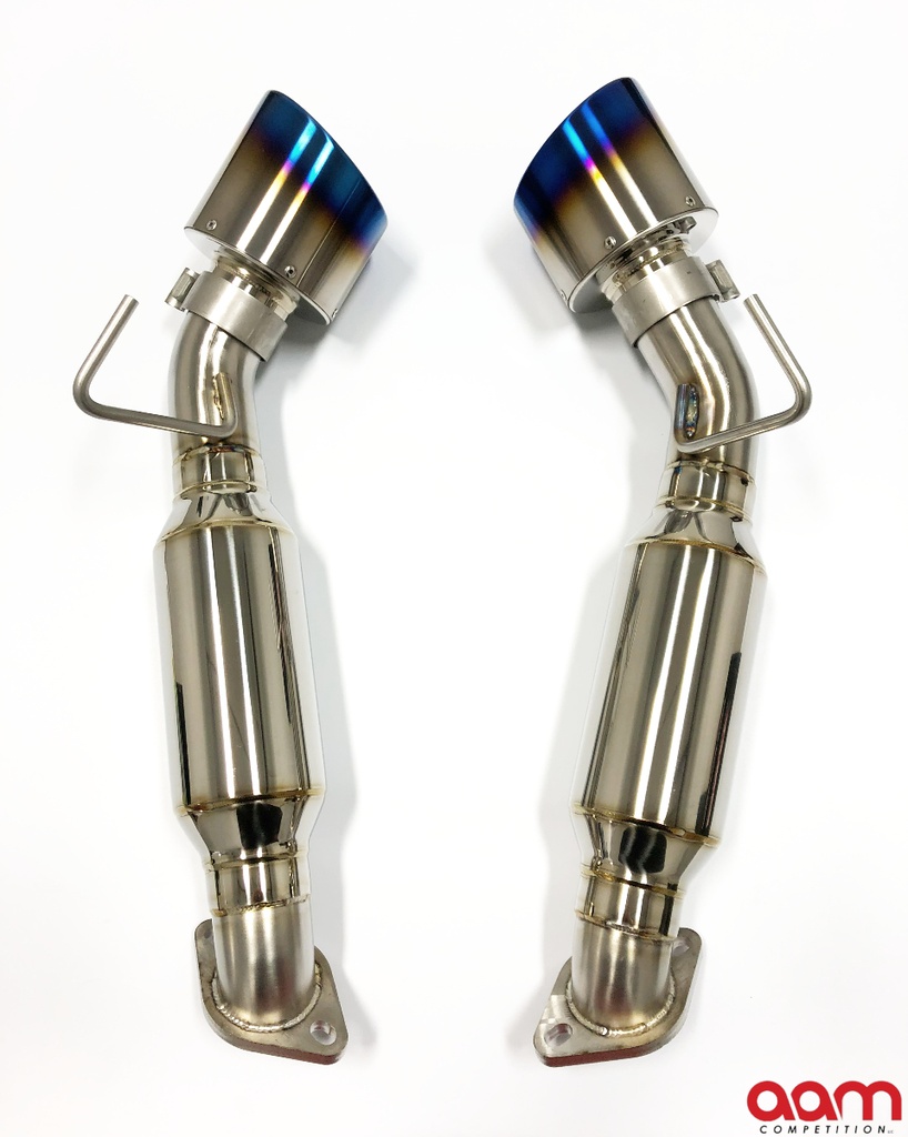 AAM Competition 370Z Nismo Resonated Short Tail Exhaust with 5" Polished Tips (Nismo Fitment)